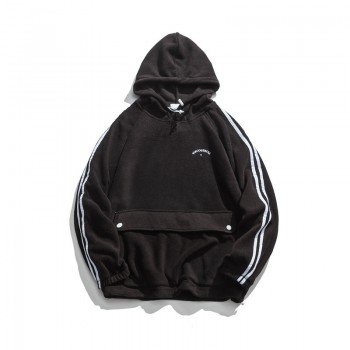 DARK ICON Letter Embroidery Front Pocket Drop Shoulder Sherpa Material Mens Hoodie 2018 Winter High Street Men Hoodies