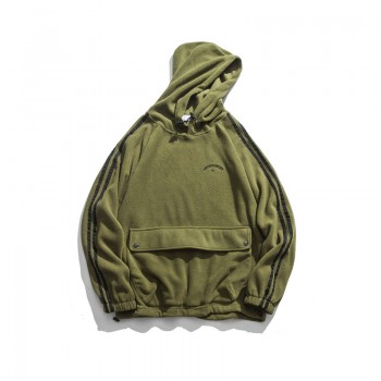DARK ICON Letter Embroidery Front Pocket Drop Shoulder Sherpa Material Mens Hoodie 2018 Winter High Street Men Hoodies