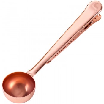 eTya 1PC Multifunction Stainless Steel Food Spoon Milk Tea Ground Coffee Scoops With Bag Clip Sealing Powder Drinkware Tools