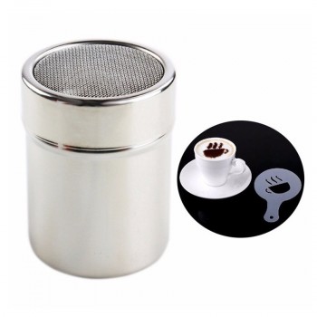 HOT Stainless Steel Chocolate Shaker Cocoa Flour Icing Sugar Powder Coffee Sifter Lid Shaker Cooking Tools Coffee Accessories