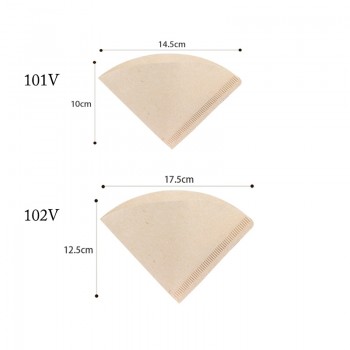 100 Pieces Wooden Hand V60 Drip Paper Coffee Filter 102 coffee strainer Bag Espresso Tea Infuser Accessories