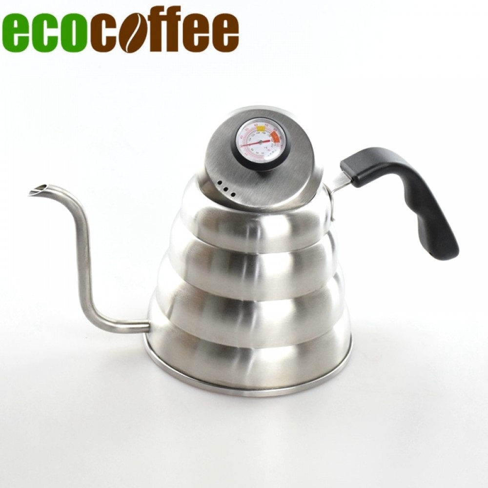 1200ML 304 Stainless Steel V60 Drip Kettle with thermometer Home use tea pot  Barista Coffee Tool 2018 New In stocked DIY