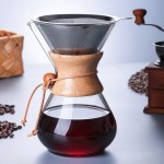 1PC 1000ml Coffee Pots Heat Resistant Glass Coffee Pot Brewer 3Cups Counted Chemex Hot Brewer Coffee Pot Barista Percolator