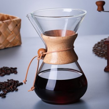 1PC 1000ml Coffee Pots Heat Resistant Glass Coffee Pot Brewer 3Cups Counted Chemex Hot Brewer Coffee Pot Barista Percolator