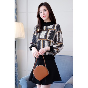 New 2018 Fashion Casual Striped Plaid Chiffon Women Blouse Shirt Long Sleeve Chiffon Ladies Female Tops Blusas Shirts 0715 40