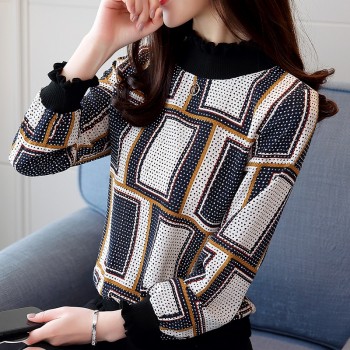 New 2018 Fashion Casual Striped Plaid Chiffon Women Blouse Shirt Long Sleeve Chiffon Ladies Female Tops Blusas Shirts 0715 40