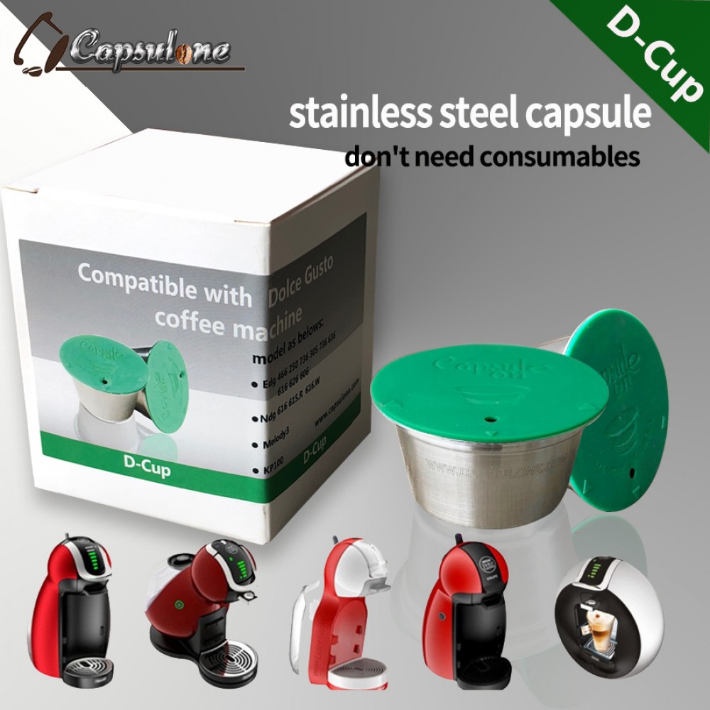 Capsulone/STAINLESS STEEL Metal capsule Compatible with dolce gusto coffee Machine Refillable Reusable capsule