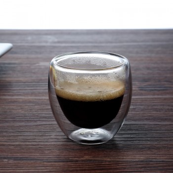 Set of 2 Double-wall insluated Coffee Cup Set for Drinking Tea cup of coffee,Latte,Espresso cups or Water 80ml