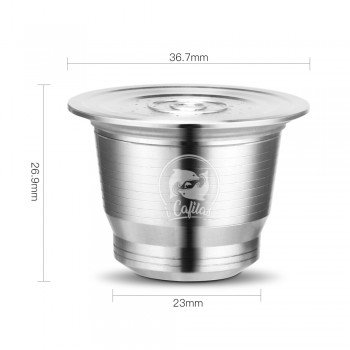 ICafilas Stainless Steel Nespresso Reusable Capsule with Press coffee Stainless Tamper Refillable Inoxidable Coffee Pod Filters