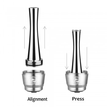 ICafilas Stainless Steel Nespresso Reusable Capsule with Press coffee Stainless Tamper Refillable Inoxidable Coffee Pod Filters