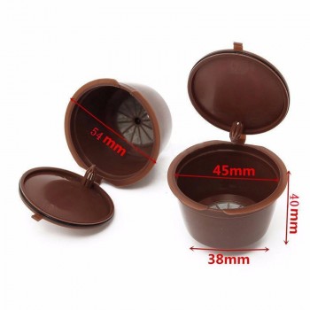 2Pcs Coffee Capsule With 1PC Plastic Spoon Refillable Coffee Capsule 200 Times Reusable Compatible For Nescafe Dolce Gusto