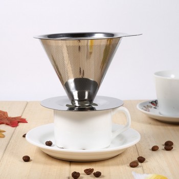 Double Layer Stainless Steel Coffee Filter Holder Pour Over Coffees Dripper Mesh Coffee Tea Filter Basket Tools