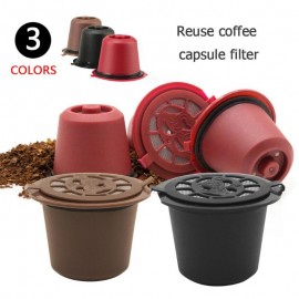 Refillable Reusable Nespresso Coffee Capsule With 1PC Plastic Spoon Filter Pod For Original Line Siccsaee Filters