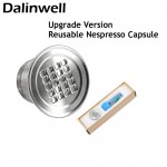 Refillable Upgrade Square Hole Nespresso Stainless Steel Empty Capsule Metal Reusable Coffee Filter Cup Reusable Cafe Dripper