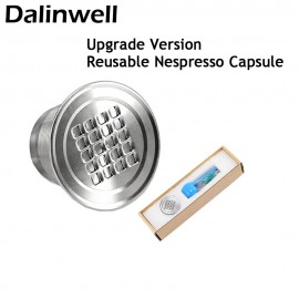 Refillable Upgrade Square Hole Nespresso Stainless Steel Empty Capsule Metal Reusable Coffee Filter Cup Reusable Cafe Dripper
