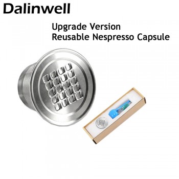 Refillable Upgrade Square Hole Nespresso Stainless Steel Empty Capsule Metal Reusable Coffee Filter Cup Reusable Cafe Dripper