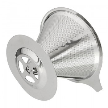 Cone Shaped Stainless Steel Coffee Dripper Double Layer Mesh Filter Basket Home Kitchen Tool Coffee Accessories