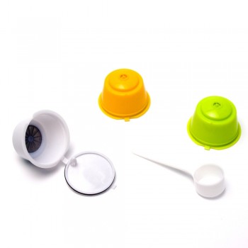 1Set Coffee Filters Dolce Gusto Refillable Reusable Coffee Capsule Plastic Baskets Caps Set Spoon Filter Pod  Soft Taste Sweet