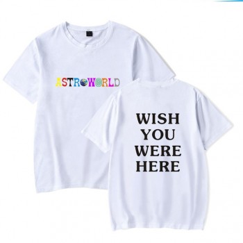 2018 New Fashion Hip Hop T Shirt Men Women Travis Scotts ASTROWORLD Harajuku T-Shirts WISH YOU WERE HERE Letter Print Tees Tops