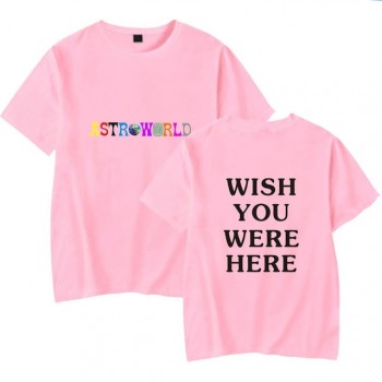 2018 New Fashion Hip Hop T Shirt Men Women Travis Scotts ASTROWORLD Harajuku T-Shirts WISH YOU WERE HERE Letter Print Tees Tops