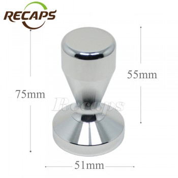 Recaps 51mm  Solid Iron with Chrome Plated Base Coffee Tamper for Espresso Coffee Machines Silver Color Press Coffee Grind
