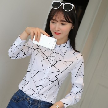 BIBOYAMALL Elegant Striped Shirts Women Tops Womens Blouses 2018 Spring Women Blouses Office Lady Large Size 3XL