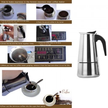100/200/300/450ML Stainless Steel Percolator Tool Mocha Cafetiere Stove Top Mocha Coffee Pot Moka Italian Coffee Maker