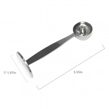 Espresso Stand Coffee Measure Tamper Spoon Stainless Steel Coffee amp; Tea Tools Measuring Tamping Scoop 1 Pieces Silver