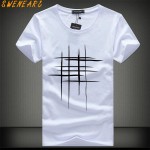 SWENEARO 2018 Simple creative design line cross Print cotton T Shirts Mens New Arrival Summer Style Short Sleeve Men t-shirt