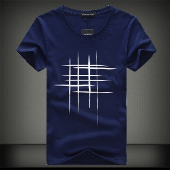 SWENEARO 2018 Simple creative design line cross Print cotton T Shirts Mens New Arrival Summer Style Short Sleeve Men t-shirt