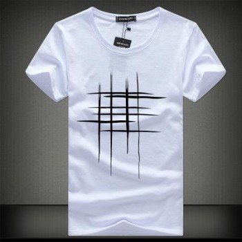 SWENEARO 2018 Simple creative design line cross Print cotton T Shirts Mens New Arrival Summer Style Short Sleeve Men t-shirt
