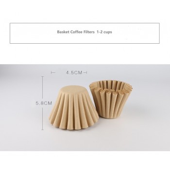 FeiC 50pcs Basket Coffee Filters for 1-4cups No bleach environmental filter paper Natural Brown for drip coffee for barista