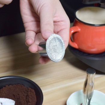 240PC Refillable Nespresso Coffee Capsule Flim Sticker Refilling Stainless Steel Capsule Self Adhesive Aluminum Foil Brewer Lid