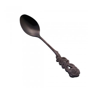 Small Mini Stainless Steel Flower Coffee Spoon Strring Spoon Teaspoon Tea Spoon Dessert Spoon Long Handle Tableware Gold 11.1
