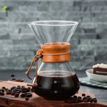 400ml Pour Over Coffee Dripper Manual Coffee Maker Paperless Stainless Steel Filter Glass Carafe Pot Percolators