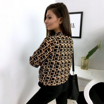 BEFORW Women Elegant Bow Tie Blouse Shirt 2019 Spring Ladies Letter Print Long Sleeve Chiffon Blouses Tops Casual Shirts Blusas