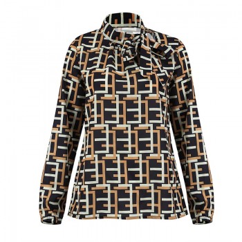 BEFORW Women Elegant Bow Tie Blouse Shirt 2019 Spring Ladies Letter Print Long Sleeve Chiffon Blouses Tops Casual Shirts Blusas