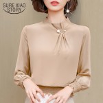 long sleeve office blouse women clothes chiffon blouse women shirts blusas mujer de moda 2018 womens tops and blouses 1391 45
