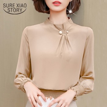 long sleeve office blouse women clothes chiffon blouse women shirts blusas mujer de moda 2018 womens tops and blouses 1391 45