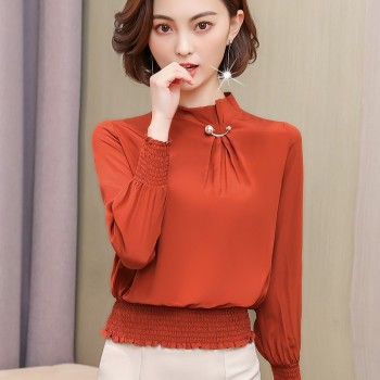 long sleeve office blouse women clothes chiffon blouse women shirts blusas mujer de moda 2018 womens tops and blouses 1391 45
