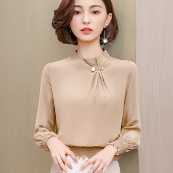 long sleeve office blouse women clothes chiffon blouse women shirts blusas mujer de moda 2018 womens tops and blouses 1391 45