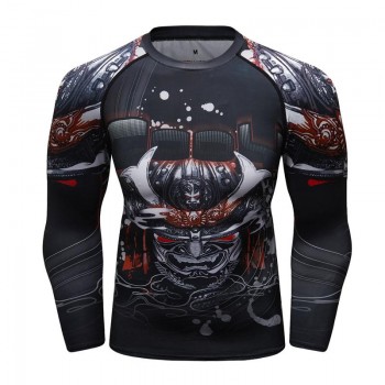 New mens compression t shirt men Fashion 3D print Quick-drying MMA short sleeves Rashguard BJJ Cross Fit Fitness Tights t shirt
