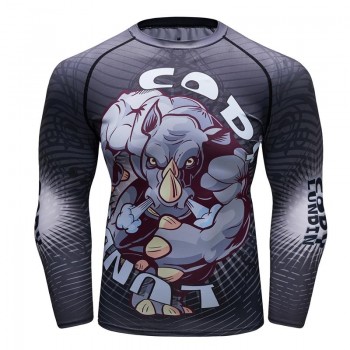 New mens compression t shirt men Fashion 3D print Quick-drying MMA short sleeves Rashguard BJJ Cross Fit Fitness Tights t shirt