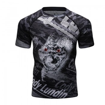 New mens compression t shirt men Fashion 3D print Quick-drying MMA short sleeves Rashguard BJJ Cross Fit Fitness Tights t shirt
