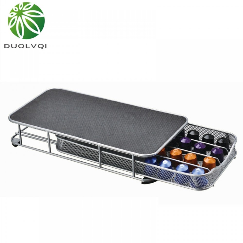 Duolvqi Coffee Pod Holder Storage Drawer Coffee Capsules Organizer for 40pcs Nespresso Capsules