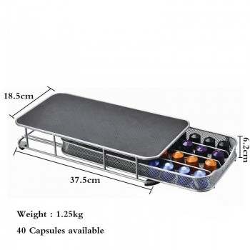 Duolvqi Coffee Pod Holder Storage Drawer Coffee Capsules Organizer for 40pcs Nespresso Capsules