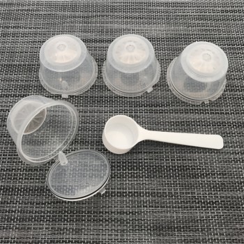 Arshen 4 Pcs/Set Crystal Dolce Gusto Coffee Capsule Plsatic Refillable Capsule Reusable 200 Times Compatible with Nescafe Dolce
