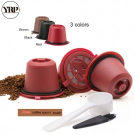 YRP 3pcs/lot Refillable Reusable Plastic Coffee Filter Capsule Cup For Nespresso Coffee Machine Coffee maker Nestle Siccsaee