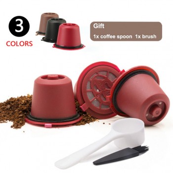 YRP 3pcs/lot Refillable Reusable Plastic Coffee Filter Capsule Cup For Nespresso Coffee Machine Coffee maker Nestle Siccsaee