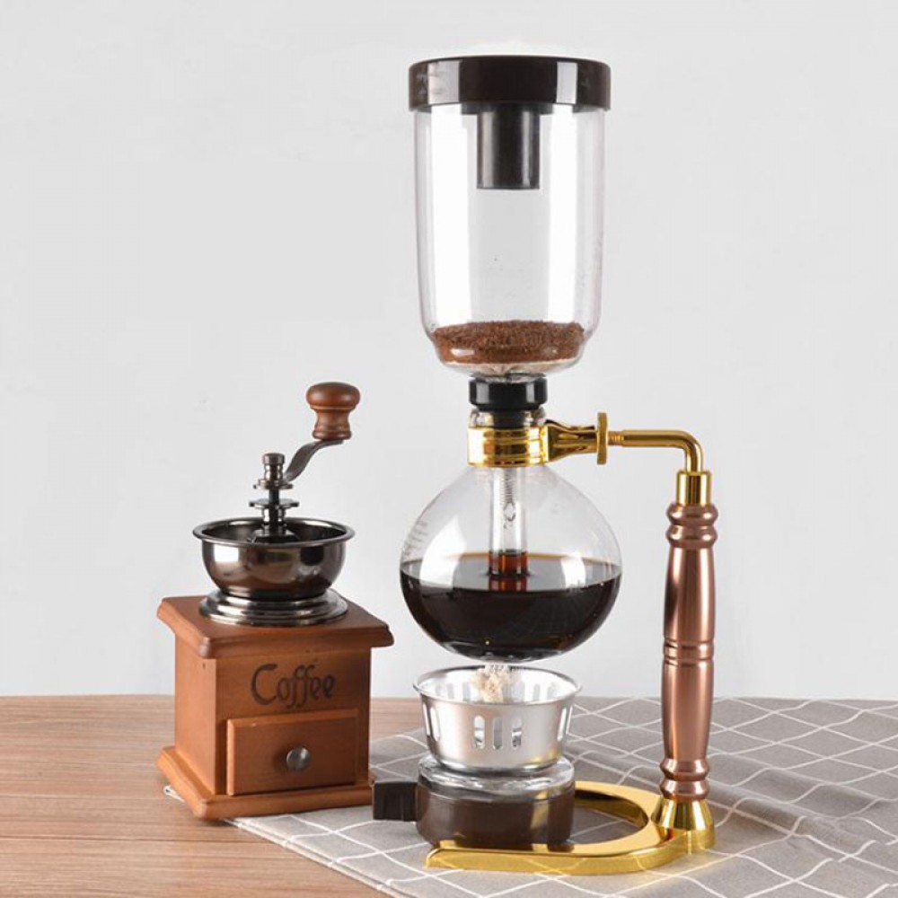 MICCK High Quality 3 Cups Syphon Pots Coffee Kettle pot  Set Filter Syphon Coffee Maker Tea Siphon Heat-Resistant Household Pot